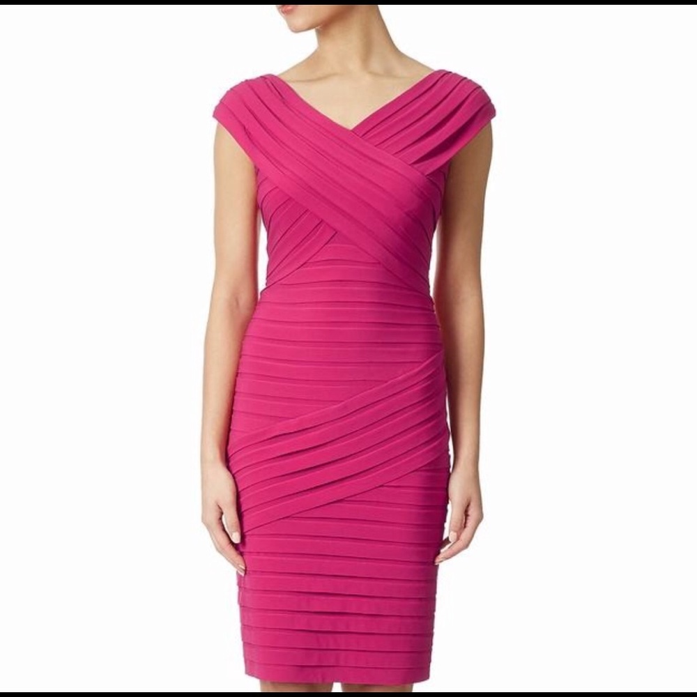 Adrianna Papell dark fuchsia dress. Small.